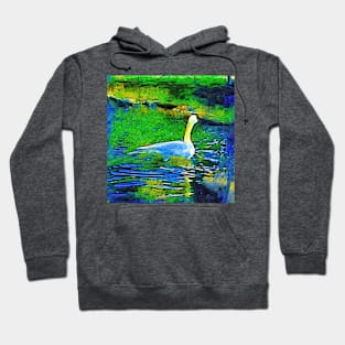 Lone Swan In Pond Hoodie